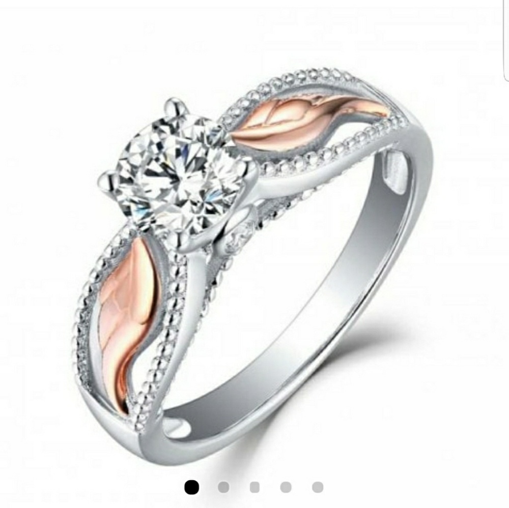 Woman's 925 Sterling silver two toned ring